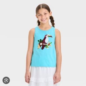 Cat & Jack Aqua Toucan Tank Top